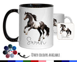 Personalised Horse Gift Mug - Ceramic Coffee Tea Hot Chocolate Mug Gift for Horse Lovers - Secret Santa Gift for Piebald Horse Rider MG0857