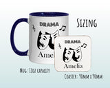 Personalised Theatre Drama Gift Mug - Ceramic Coffee Tea Hot Chocolate Mug Gift for Theatre Lovers - Secret Santa Gift Idea Drama MG0858