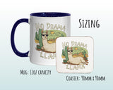 No Drama Llama Gift Mug - Ceramic Coffee Tea Hot Chocolate Mug Coaster Cute Llama Animal Lover Secret Santa Gift Idea for Drama Queen MG0870
