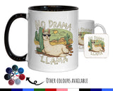 No Drama Llama Gift Mug - Ceramic Coffee Tea Hot Chocolate Mug Coaster Cute Llama Animal Lover Secret Santa Gift Idea for Drama Queen MG0870
