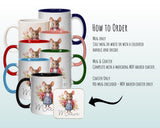 Personalised Mouse Gift Mug - Ceramic Coffee Tea Hot Chocolate Mug Coaster Cute Mouse Flowers Animal Lover - Secret Santa Gift Idea MG0878