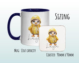 Personalised Duckling Gift Mug - Ceramic Coffee Tea Hot Chocolate Mug Coaster Cute Duck Flowers Animal - Secret Santa Gift Idea MG0880