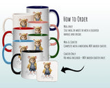 Personalised Mouse Gift Mug - Ceramic Coffee Tea Hot Chocolate Mug Coaster Cute Mouse Flowers Animal Lover - Secret Santa Gift Idea MG0882