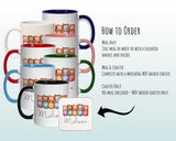 Personalised Cat Lovers Gift Mug - Ceramic Coffee Tea Chocolate Mug Coaster Sleeping Cats Design for Cat Owner Cat Mum Secret Santa MG0893