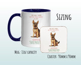 German Shepherd Gift Mug - Ceramic Coffee Tea Chocolate Mug Coaster Golden Retriever Design for Dog Mum Dad Owner Secret Santa MG0903