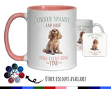 Cocker Spaniel Gift Mug - Ceramic Coffee Tea Chocolate Mug Coaster - English Spaniel Design for Dog Mum Dad Owner Secret Santa Gift MG0906