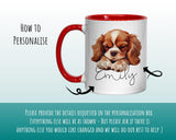 Personalised King Charles Spaniel Gift Mug - Ceramic Coffee Tea Chocolate Mug Coaster Spaniel Design Dog Mum Dad Owner Secret Santa MG0912