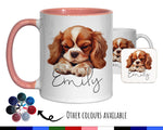 Personalised King Charles Spaniel Gift Mug - Ceramic Coffee Tea Chocolate Mug Coaster Spaniel Design Dog Mum Dad Owner Secret Santa MG0912