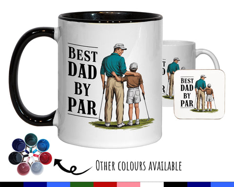 Dad Golf Gift Mug - Ceramic Coffee Tea Hot Chocolate Mug Golfer Gift for Golfing Lovers - Golf Cart Design Gift Idea for Golfing Dad MG0916