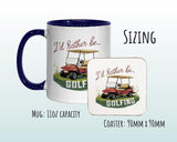Golf Gift Mug - Ceramic Coffee Tea Hot Chocolate Mug Golfer Gift for Golfing Lovers - Golf Cart Design Secret Santa Gift Idea for Him MG0919