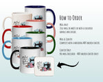 Sewing Gift Mug - Ceramic Coffee Tea Hot Chocolate Mug Gift for Sewing Lovers - Needle & Thread Design Secret Santa Gift Idea for Her MG0922