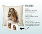 Personalised Horse Lover Cushion Gift Printed Name Design - Cushion Throw Pillow Gift For Boys Nursery Bedroom Birthday Gift CS049