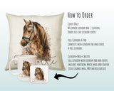 Personalised Horse Lover Cushion Gift Printed Name Design - Cushion Throw Pillow Gift For Boys Nursery Bedroom Birthday Gift CS049