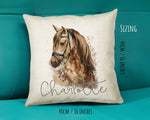 Personalised Horse Lover Cushion Gift Printed Name Design - Cushion Throw Pillow Gift For Boys Nursery Bedroom Birthday Gift CS049