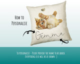 Personalised Cat Lover Cushion Gift Printed Name Design - Cushion Throw Pillow Gift For Boys Nursery Bedroom Birthday Christmas Gift CS042