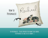 Personalised Cat Lover Cushion Gift Printed Name Design - Cushion Throw Pillow Gift For Boys Nursery Bedroom Birthday Christmas Gift CS040