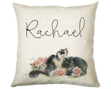 Personalised Cat Lover Cushion Gift Printed Name Design - Cushion Throw Pillow Gift For Boys Nursery Bedroom Birthday Christmas Gift CS040