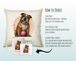 Personalised Bulldog Cushion Gift Printed Name Design - Cushion Throw Pillow Gift For Dog Lover Dog Mum Dad CS309