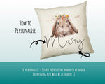 Personalised Bunny Rabbit Cushion Gift Printed Name Design - Cushion Throw Pillow Gift For Mum Friend Bedroom Birthday Christmas Gift CS068