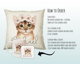 Personalised Cat Lover Cushion Gift Printed Name Design - Cushion Throw Pillow Gift For Boys Nursery Bedroom Birthday Christmas Gift CS043