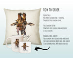 Personalised Giraffe Cushion Gift Printed Name Design - Cushion Throw Pillow Gift For Mum Dad Friend Bedroom Birthday Christmas Gift CS155