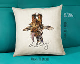 Personalised Giraffe Cushion Gift Printed Name Design - Cushion Throw Pillow Gift For Mum Dad Friend Bedroom Birthday Christmas Gift CS155
