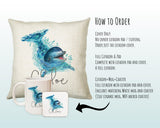 Personalised Dolphin Cushion Gift Printed Name Design Sealife Cushion Throw Pillow Gift For Mum Dad Friend Bedroom Birthday Gift CS150