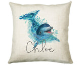 Personalised Dolphin Cushion Gift Printed Name Design Sealife Cushion Throw Pillow Gift For Mum Dad Friend Bedroom Birthday Gift CS150
