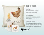 Personalised Chicken & Chick Cushion Gift Printed Name Design Bird Cushion Throw Pillow Gift For Mum Dad Friend Bedroom Birthday Gift CS148