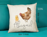 Personalised Chicken & Chick Cushion Gift Printed Name Design Bird Cushion Throw Pillow Gift For Mum Dad Friend Bedroom Birthday Gift CS148