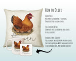 Personalised Chicken Cushion Gift Printed Name Design Farm Bird Cushion Throw Pillow Gift For Mum Dad Friend Bedroom Birthday Gift CS145
