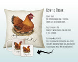 Personalised Chicken Cushion Gift Printed Name Design Farm Bird Cushion Throw Pillow Gift For Mum Dad Friend Bedroom Birthday Gift CS145