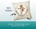 Personalised Giraffe Cushion Gift Printed Name Design - Cushion Throw Pillow Gift For Mum Dad Friend Bedroom Birthday Christmas Gift CS158