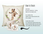 Personalised Giraffe Cushion Gift Printed Name Design - Cushion Throw Pillow Gift For Mum Dad Friend Bedroom Birthday Christmas Gift CS158