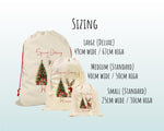Personalised Christmas Sack - Santa Sack for Kids Presents Xmas Reindeer Tree Design Stocking Christmas Eve Bag Box for Girls & Boys XS017