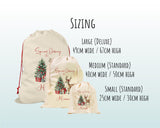 Personalised Christmas Sack - Santa Sack for Kids Presents Xmas Reindeer Tree Design Stocking Christmas Eve Bag Box for Girls & Boys XS015