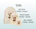 Personalised Christmas Sack - Santa Sack for Kids Presents Xmas Reindeer Santa Design Stocking Christmas Eve Bag Box for Girls & Boys XS013