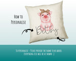 Personalised Hipster Pig Cushion Gift Printed Name Design - Cushion Throw Pillow Gift For Mum Friend Bedroom Birthday Christmas Gift CS143
