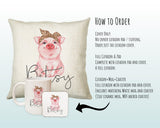 Personalised Hipster Pig Cushion Gift Printed Name Design - Cushion Throw Pillow Gift For Mum Friend Bedroom Birthday Christmas Gift CS143