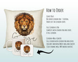 Personalised Lion Big Cat Cushion Gift Printed Name Design - Cushion Throw Pillow Gift For Mum Dad Friend Bedroom Birthday Christmas CS086