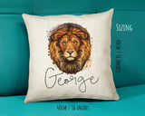 Personalised Lion Big Cat Cushion Gift Printed Name Design - Cushion Throw Pillow Gift For Mum Dad Friend Bedroom Birthday Christmas CS086