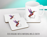 Personalised Hummingbird Cushion Gift Printed Name Design - Cushion Throw Pillow Gift For Mum Friend Bedroom Birthday Christmas Gift CS081