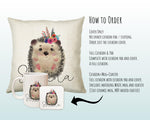 Personalised Hedgehog Cushion Gift - Custom Name Design Scatter Pillow Decor With Padding & Cushion Cover - Woodland Animals Wildlife CS069