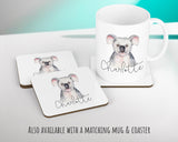 Personalised Koala Bear Cushion Gift Printed Name Design - Cushion Throw Pillow Gift For Boys Nursery Bedroom Birthday Christmas Gift CS029