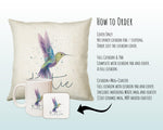 Personalised Humming bird Cushion Gift Printed Name Design - Cushion Throw Pillow Gift For Nursery Bedroom Birthday Christmas Gift CS392