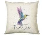 Personalised Humming bird Cushion Gift Printed Name Design - Cushion Throw Pillow Gift For Nursery Bedroom Birthday Christmas Gift CS392