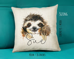 Personalised Sloth Cushion Gift Printed Name Design - Cushion Throw Pillow Gift For Mum Dad Friend Bedroom Birthday Christmas Gift CS079