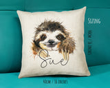 Personalised Sloth Cushion Gift Printed Name Design - Cushion Throw Pillow Gift For Mum Dad Friend Bedroom Birthday Christmas Gift CS079