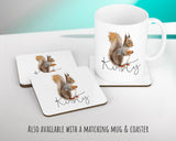Personalised Squirrel Cushion Gift Printed Name Design - Cushion Throw Pillow Gift For Mum Dad Friend Bedroom Birthday Christmas Gift CS078