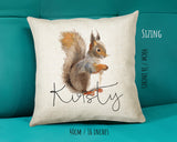 Personalised Squirrel Cushion Gift Printed Name Design